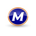 Letter M with Oval Logo Design