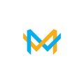 Letter m overlapping colorful logo vector