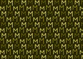 Letter M pattern in different colored green shades for wallpaper