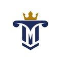 Letter M pillar king logo icon