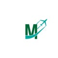 Letter M with plane logo icon design vector Royalty Free Stock Photo