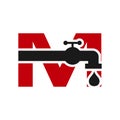 Letter M Plumber Logo Design. Plumbing Water with Letter M Logo Template