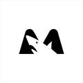 The letter m and the shark vector logo graphic abstract Royalty Free Stock Photo