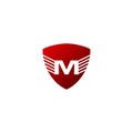 Letter M Shield Wing Logo Vector. Royalty Free Stock Photo