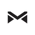 Letter m simple geometric triangle logo vector