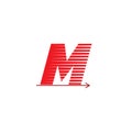 Letter m speed arrow design logo