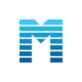 Letter m stripes gradient simple lgo vector