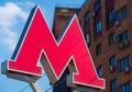 Letter M-symbol of underground transport