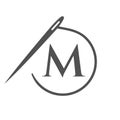 Letter M Tailor Logo, Needle and Thread Logotype for Garment, Embroider, Textile, Fashion, Cloth, Fabric