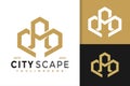 Letter M Town City Scape Modern Elegant Logo Design  Vector Template Royalty Free Stock Photo