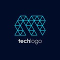 Letter M Triangle Polygon Tech Logo Royalty Free Stock Photo