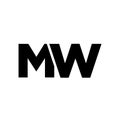 Letter M and W, MW logo design template. Minimal monogram initial based logotype