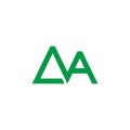 letter ma triangle green mountain simple logo vector