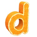 Letter made from orange