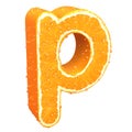 Letter made from orange