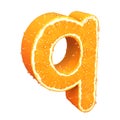 Letter made from orange