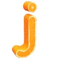 Letter made from orange