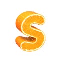 Letter made from orange