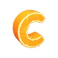 Letter made from orange