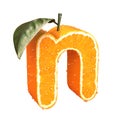 Letter made from orange