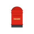 Letter mailbox icon flat isolated vector