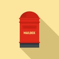 Letter mailbox icon, flat style Royalty Free Stock Photo