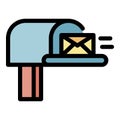Letter in mailbox icon color outline vector Royalty Free Stock Photo