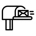 Letter in mailbox icon, outline style Royalty Free Stock Photo