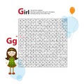 Letter Maze G. This worksheet helps kids recognize and name capital and lowercase letters. Kids also exercise thinking