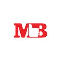 Letter mb thumb up like symbol logo vector