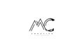 Letter MC Monoline Linear Minimalism Modern Type Logo