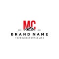 letter MC mountain logo design vector