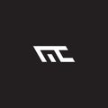 letter mc simple geometric sharp logo vector Royalty Free Stock Photo