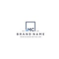 letter MC square logo finance design vector