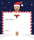 Letter merry christmas illustration on blue background. Dear santa claus