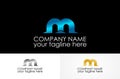 Metalic letter m logo Royalty Free Stock Photo