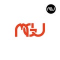 Letter MGU Monogram Logo Design Royalty Free Stock Photo