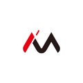 letter mi motion arrow colorful logo vector