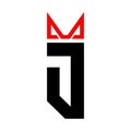 letter MJ simple logo king simple Royalty Free Stock Photo