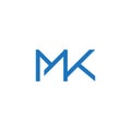 Letter mk simple linked geometric line symbol logo vector Royalty Free Stock Photo