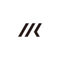 Letter mk stripes motion arrow simple geometric logo vector Royalty Free Stock Photo