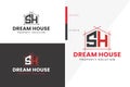 S H Monogram Dream House Real estate logo premium 