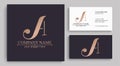 A letter monogram. Elegant luxury logo. Calligraphic style. Corporate identity and personal logo. Vector design