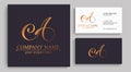 A letter monogram. Elegant luxury logo. Calligraphic style. Corporate identity and personal logo. Vector design