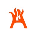 Letter a monogram fire modern logo design