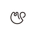Letter mp loop swan line logo vector