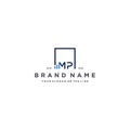 letter MP square logo finance design vector