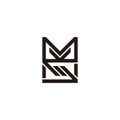 letter ms simple stripes geometric logo vector