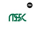 Letter MSK Monogram Logo Design Royalty Free Stock Photo