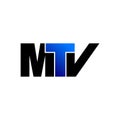 Letter MTV simple monogram logo icon design.